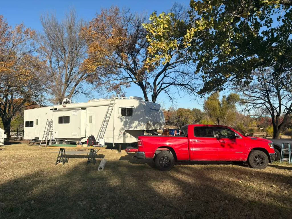 Coast to Coast RV mobile service truck arriving at a Tampa campsite