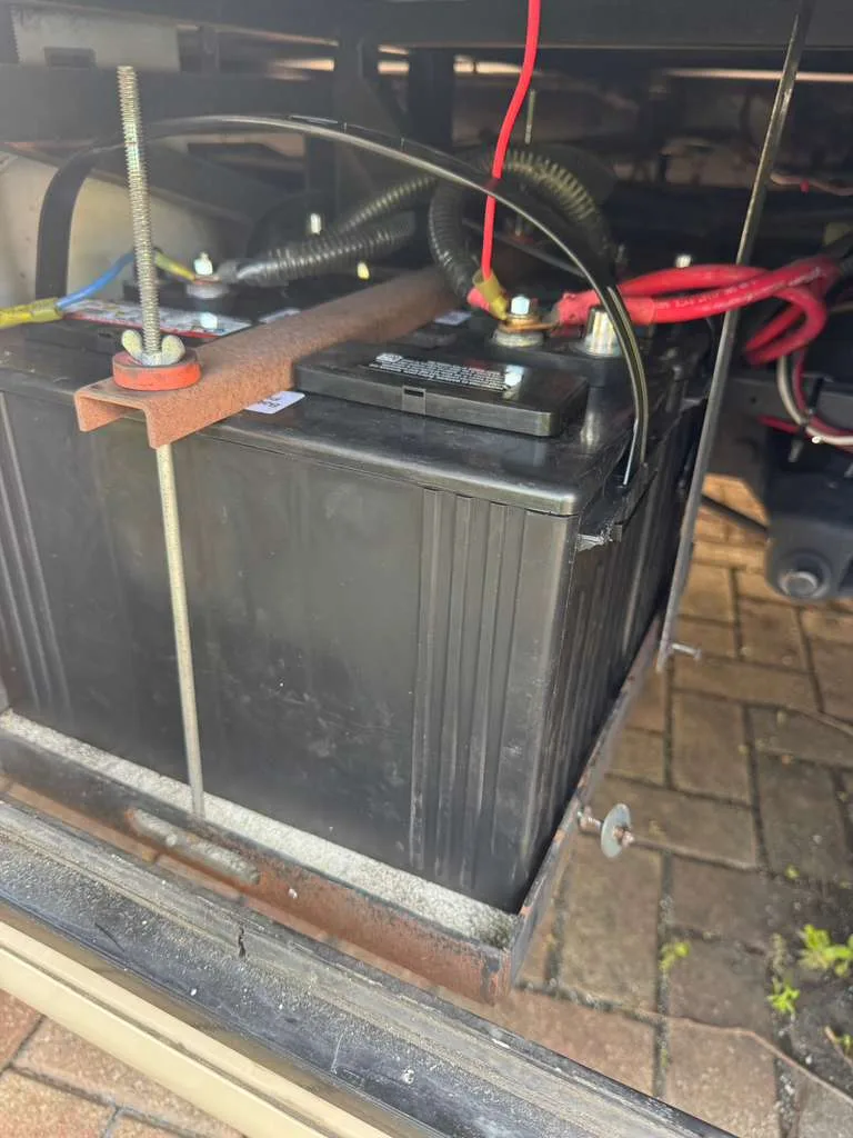 Generator start battery replacement during a service call